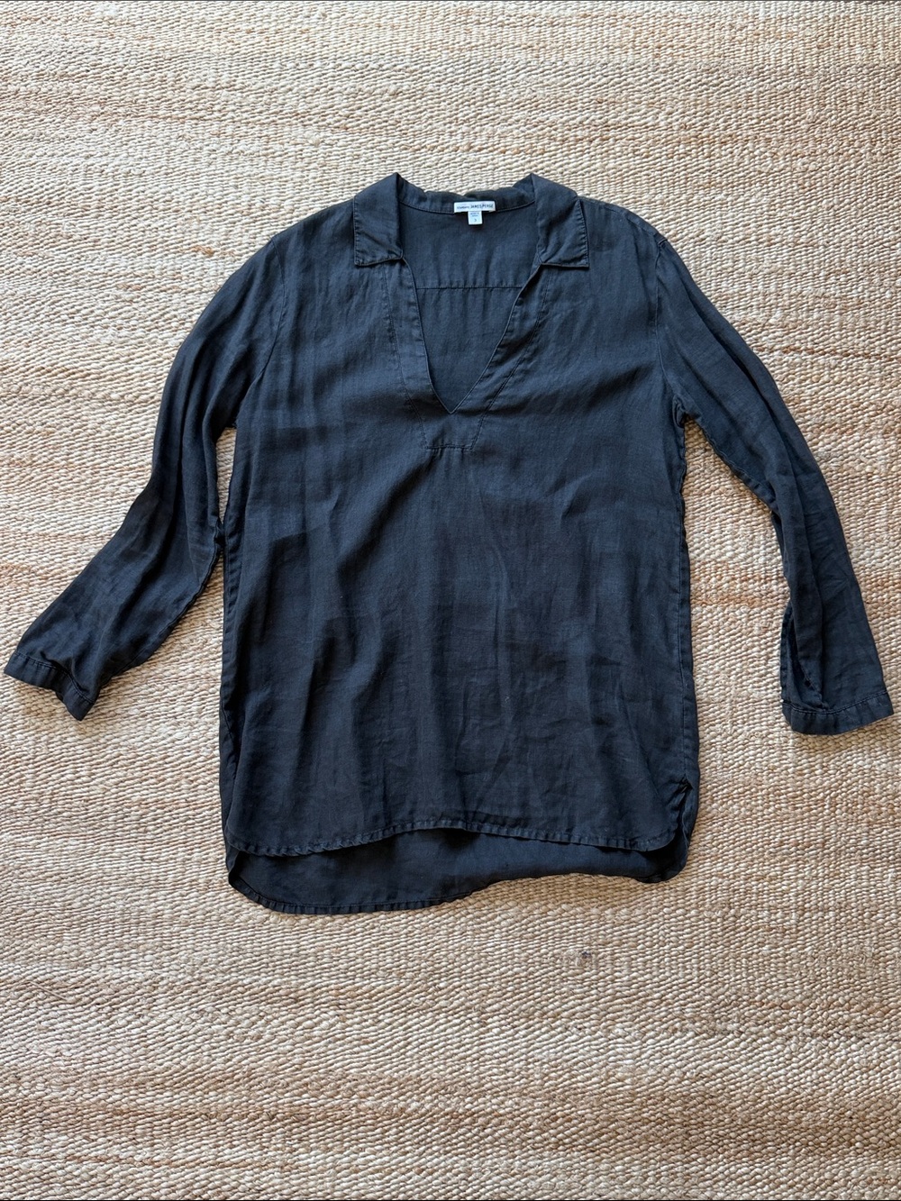James Perse Charcoal Lightweight line  V-Neck Long-Sleeve Women’s Top